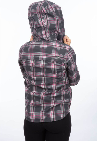 Hanorac Ginny Mountain Midweight Stretch Flannel Asphalt/Punch Pink 24