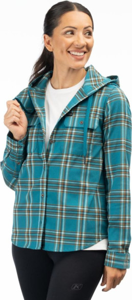 Hanorac Ginny Mountain Midweight Stretch Flannel Deep Lagoon/Golden Brown 24