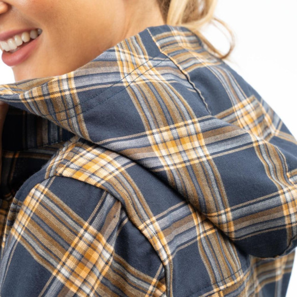 Hanorac Ginny Mountain Midweight Stretch Flannel Dress Blues/Golden Brown 24