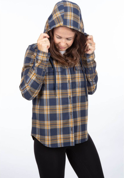 Hanorac Ginny Mountain Midweight Stretch Flannel Dress Blues/Golden Brown 24