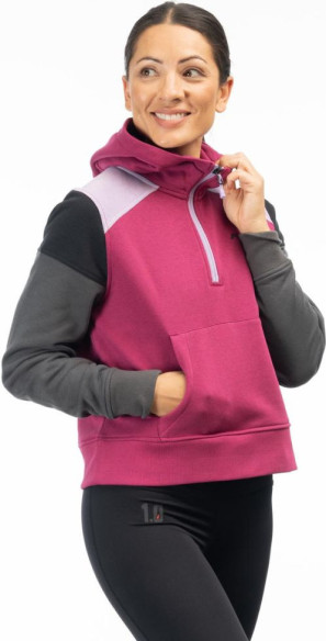 Bluza Dama 1/4 Zip Crop Huntley Raspberry Radiance/Asphalt 24