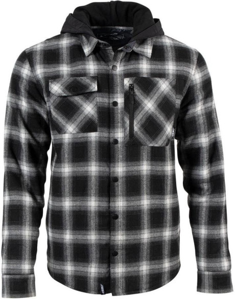 Camasa Tech Flannel-Black Gray Check