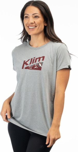 Tricou Mountain Peak Tri-blend Heathered Gray/Cabernet 24
