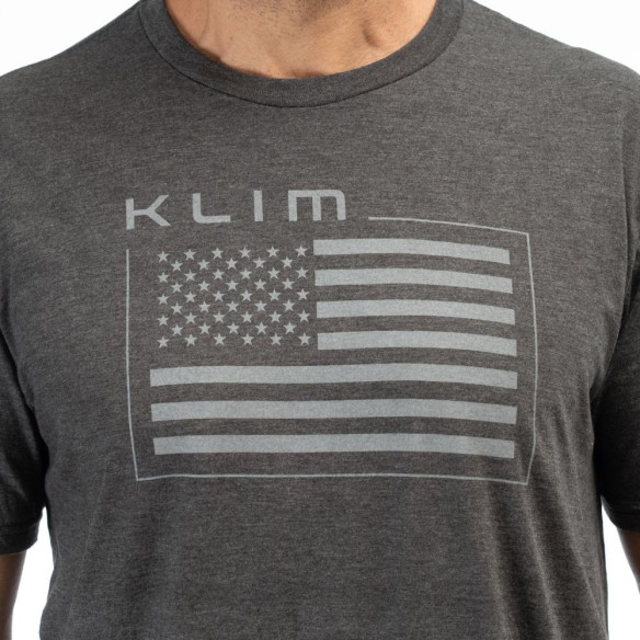 Tricou Patriot Klim Flag Tri-blend Heathered Charcoal/Monument 24