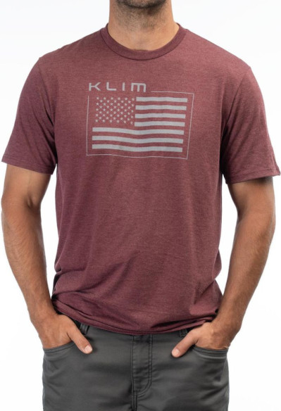 Tricou Patriot Klim Flag Tri-blend Maroon Frost/Monument 24