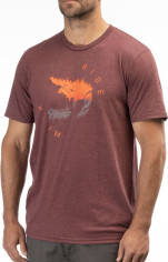 Tricou Ride Tri-blend Maroon Frost/Red Orange 24