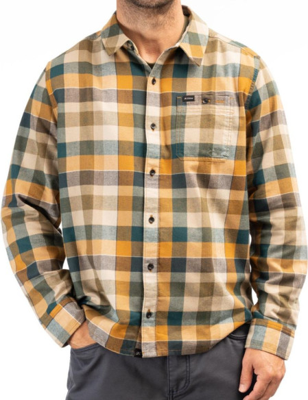 Camasa Alderson Midweight Flannel Dark Sea Golden Brown 24
