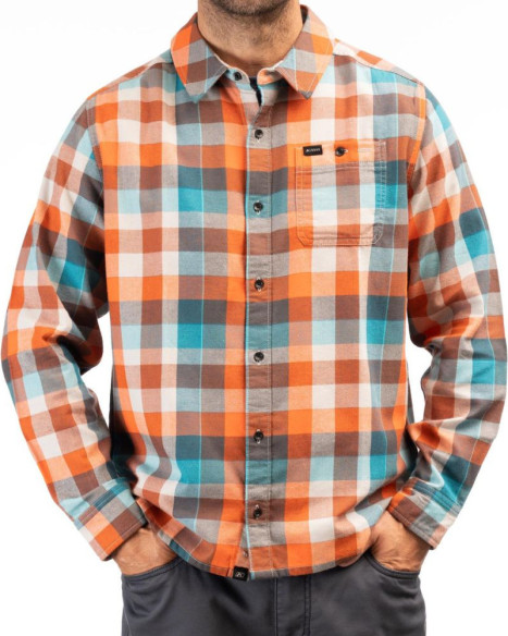 Camasa Alderson Midweight Flannel Red Orange Deep Lagoon 24