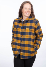 Camasa Dama Clouds Rest Fleece Lined Flannel Golden Brown Dress Blues 24