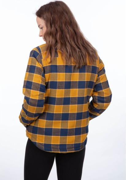 Camasa Dama Clouds Rest Fleece Lined Flannel Golden Brown Dress Blues 24