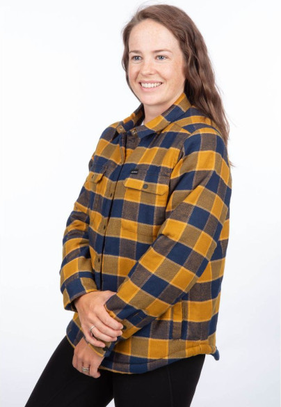 Camasa Dama Clouds Rest Fleece Lined Flannel Golden Brown Dress Blues 24