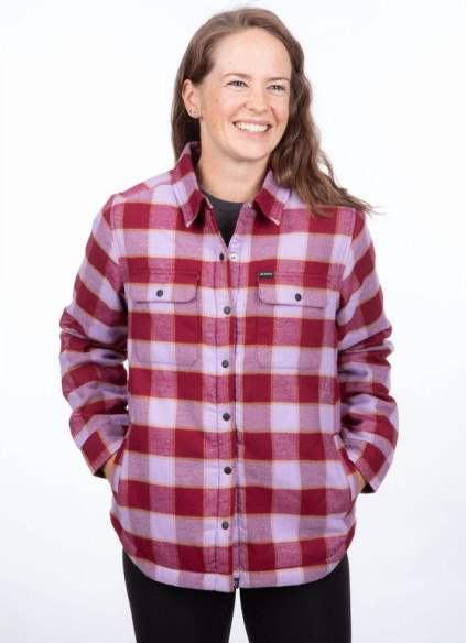 Camasa Dama Clouds Rest Fleece Lined Flannel Lavender Heist Cabernet 24