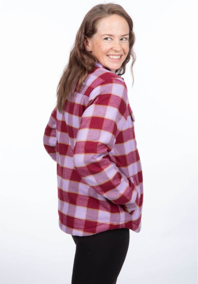 Camasa Dama Clouds Rest Fleece Lined Flannel Lavender Heist Cabernet 24