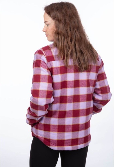 Camasa Dama Clouds Rest Fleece Lined Flannel Lavender Heist Cabernet 24