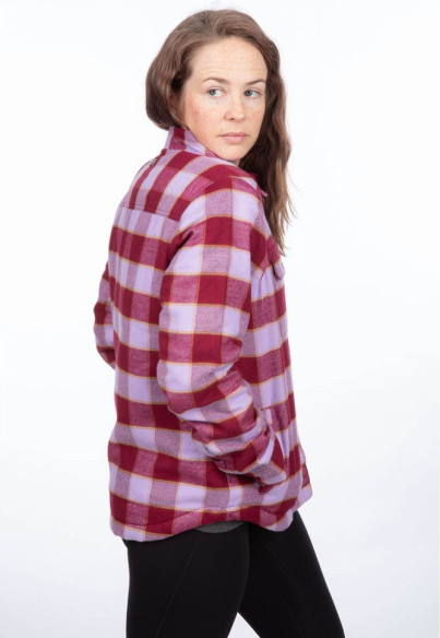 Camasa Dama Clouds Rest Fleece Lined Flannel Lavender Heist Cabernet 24
