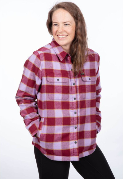 Camasa Dama Clouds Rest Fleece Lined Flannel Lavender Heist Cabernet 24