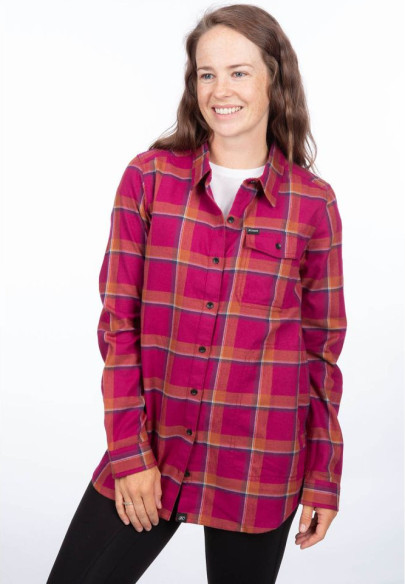 Camasa Dama Kinsey Midweight Flannel Raspberry Radiance Golden Brown 24