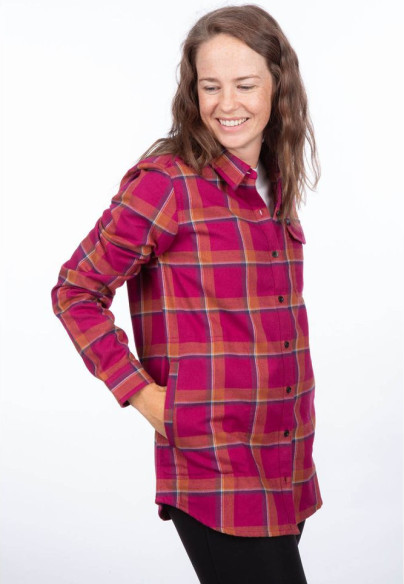 Camasa Dama Kinsey Midweight Flannel Raspberry Radiance Golden Brown 24