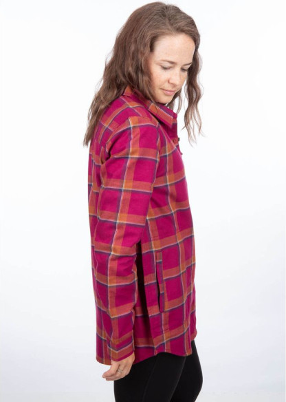 Camasa Dama Kinsey Midweight Flannel Raspberry Radiance Golden Brown 24