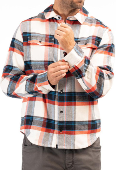 Camasa Owen Heavyweight Flannel Snow White Fiery Red 24