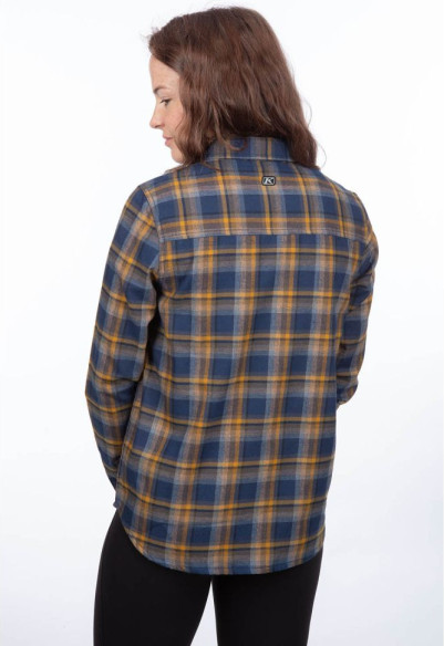 Camasa Dama Sunlight Trail Midweight Flannel Dress Blues Mock Orange 24