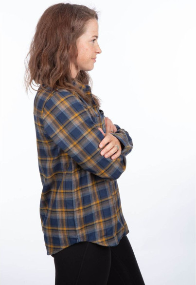 Camasa Dama Sunlight Trail Midweight Flannel Dress Blues Mock Orange 24