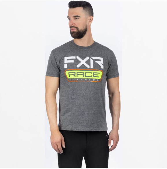 Tricou Moto MX/Enduro Race Division Premium Charcoal Heather/Hi-Vis 24