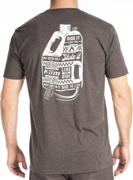 Tricou Live to Ride Tri-blend Heathered Charcoal/White 24