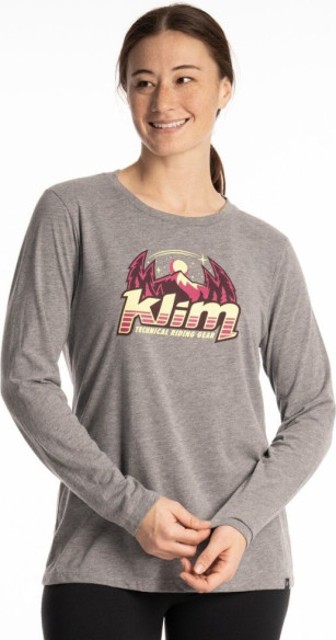 Tricou Estelle Tri-blend Heathered Gray/Fuchsia Red 25