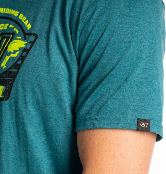 Tricou Pioneer 99 Tri-blend Heathered Teal/Hi-Vis 25