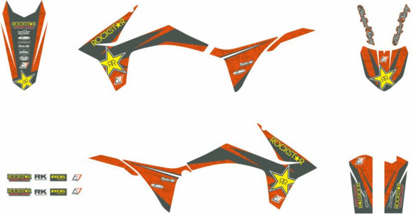 Kit Grafica Rockstar Energy Orange/black/yellow 2537l