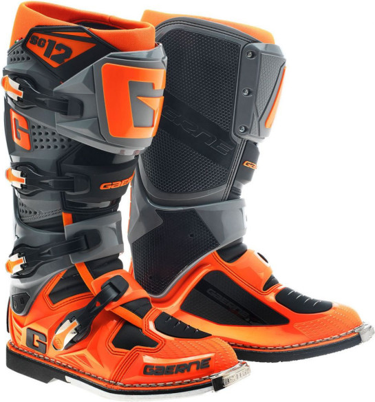 Cizme Moto MX SG12 Grey Orange Fluo 2020