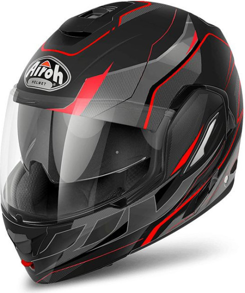 Casca Flip-Up Revolution Black Matt Red