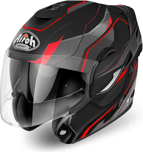 Casca Flip-Up Revolution Black Matt Red