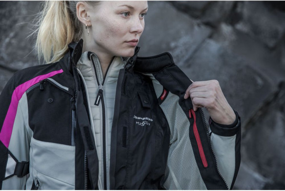 Geaca Moto Textila Dama H2Out 4 Season Black Fuchsia