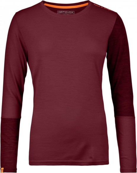 Bluza Merino 185 Rock N Wool Long Sleeve Dark Blood Dama