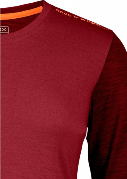 Bluza Merino 185 Rock N Wool Long Sleeve Dark Blood Dama