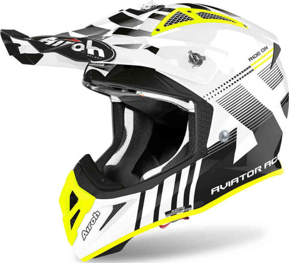 Casca Moto Enduro Aviator Ace Nemesi White Gloss