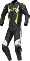 Combinezon Piele 2 PC GP Force Black White Yellow 2020