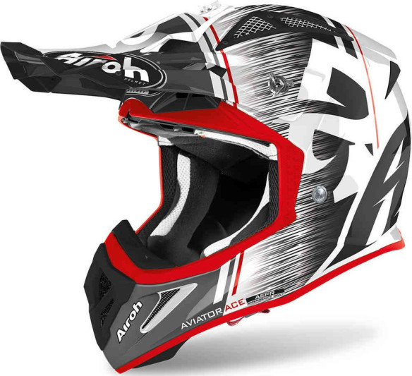 Casca Moto MX Aviator Ace Kybon Red Gloss