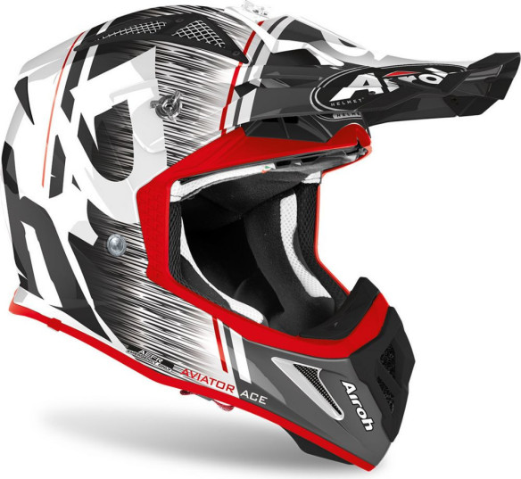 Casca Moto MX Aviator Ace Kybon Red Gloss