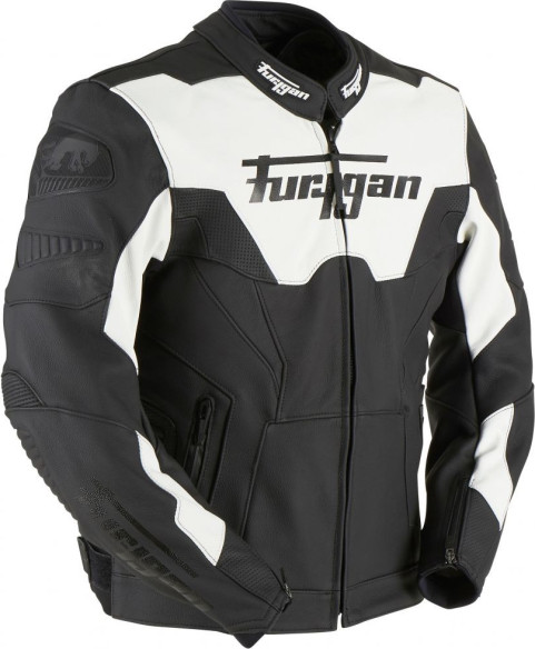 Geaca Moto Piele Bullring Black White 2020