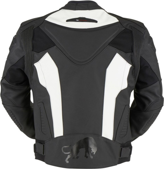Geaca Moto Piele Bullring Black White 2020