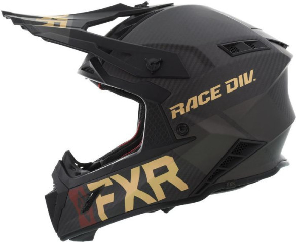 Casca MX Helium Carbon Race Div Black Rust Gold 2020