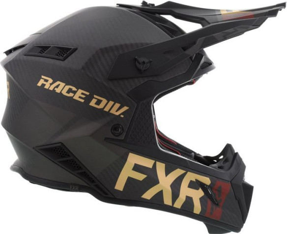 Casca MX Helium Carbon Race Div Black Rust Gold 2020