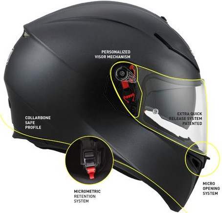 Casca Moto Full-Face K3 Sv E2205 Solid Mplk Matt Black