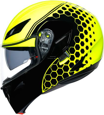 Casca Moto Flip-Up Compact St E2205 Multi Plk Detroit Yellow Fluo Black