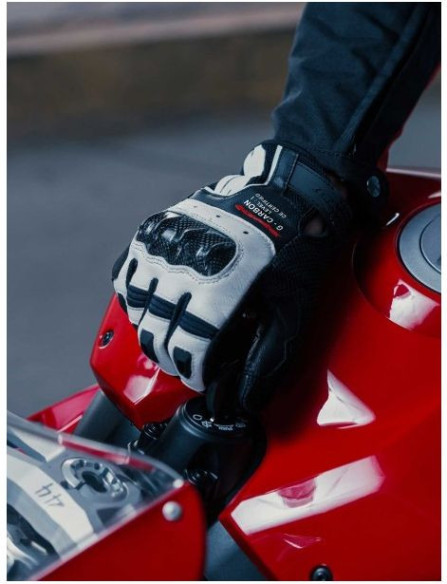 Manusi Moto Piele Textile Sport G-Carbon Alb Negru 2021