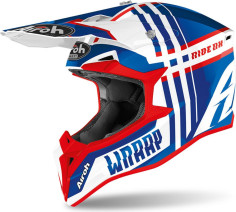 Casca Moto Enduro Wraap Broken Blue Red Gloss