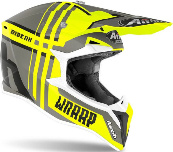 Casca Moto Enduro Wraap Broken Yellow Matt